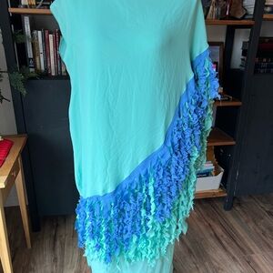 Elegant Aqua and Blue Women's Dress